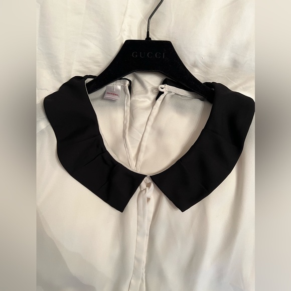 Bongo white blouse with black collar and bow size XL - Picture 10 of 10